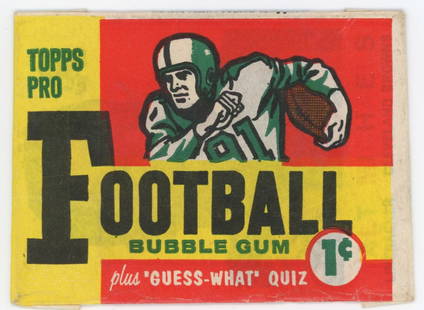 Unopened 1959 Topps Football 1 Cent Penny Pack: Unopened 1959 Topps Football 1 Cent Penny Pack! Wax pack is still sealed, never been opened.