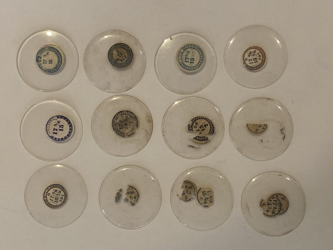 Antique Pocket Watch Replacement Crystals (12): Free of chips and scratches. Please see pics for size