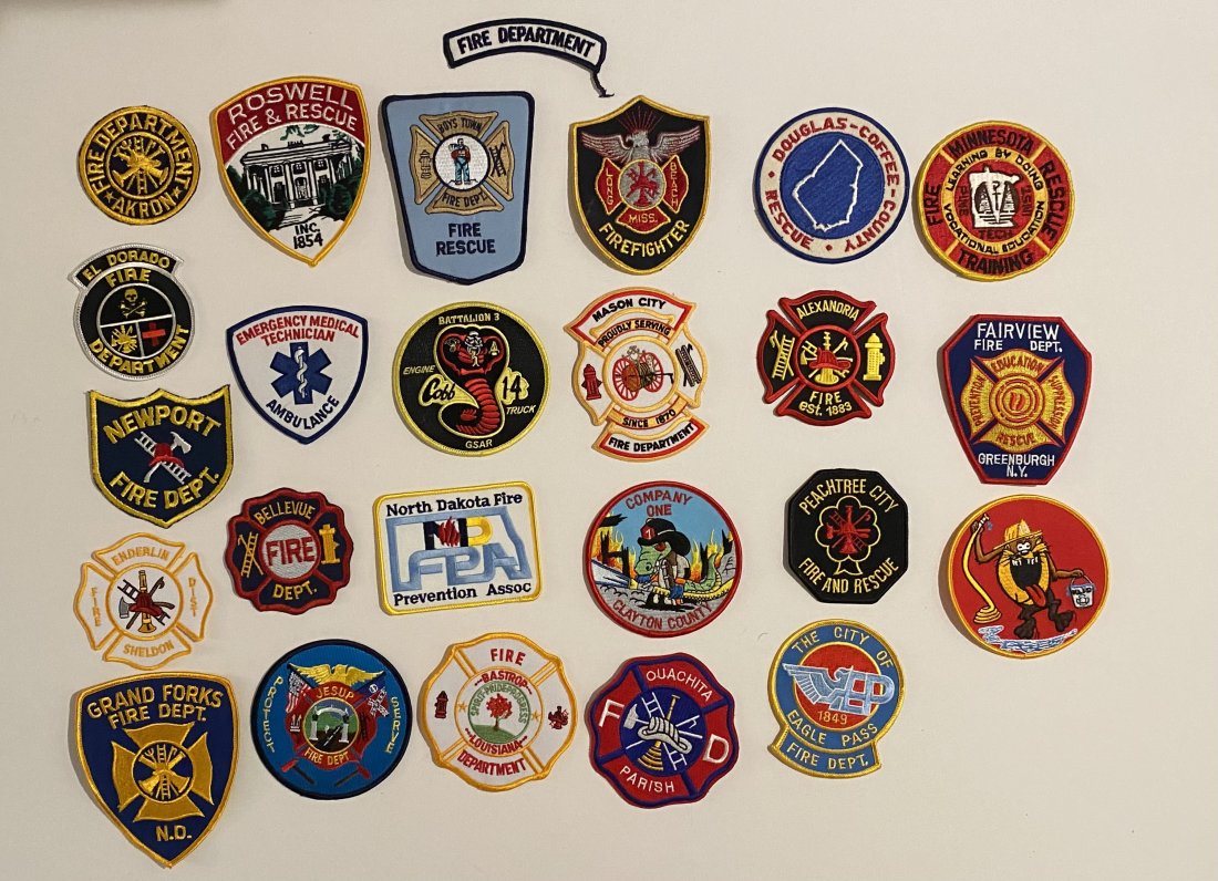 Fireman Emergency Services Uniform Badge Patch Lot (1 of 1)