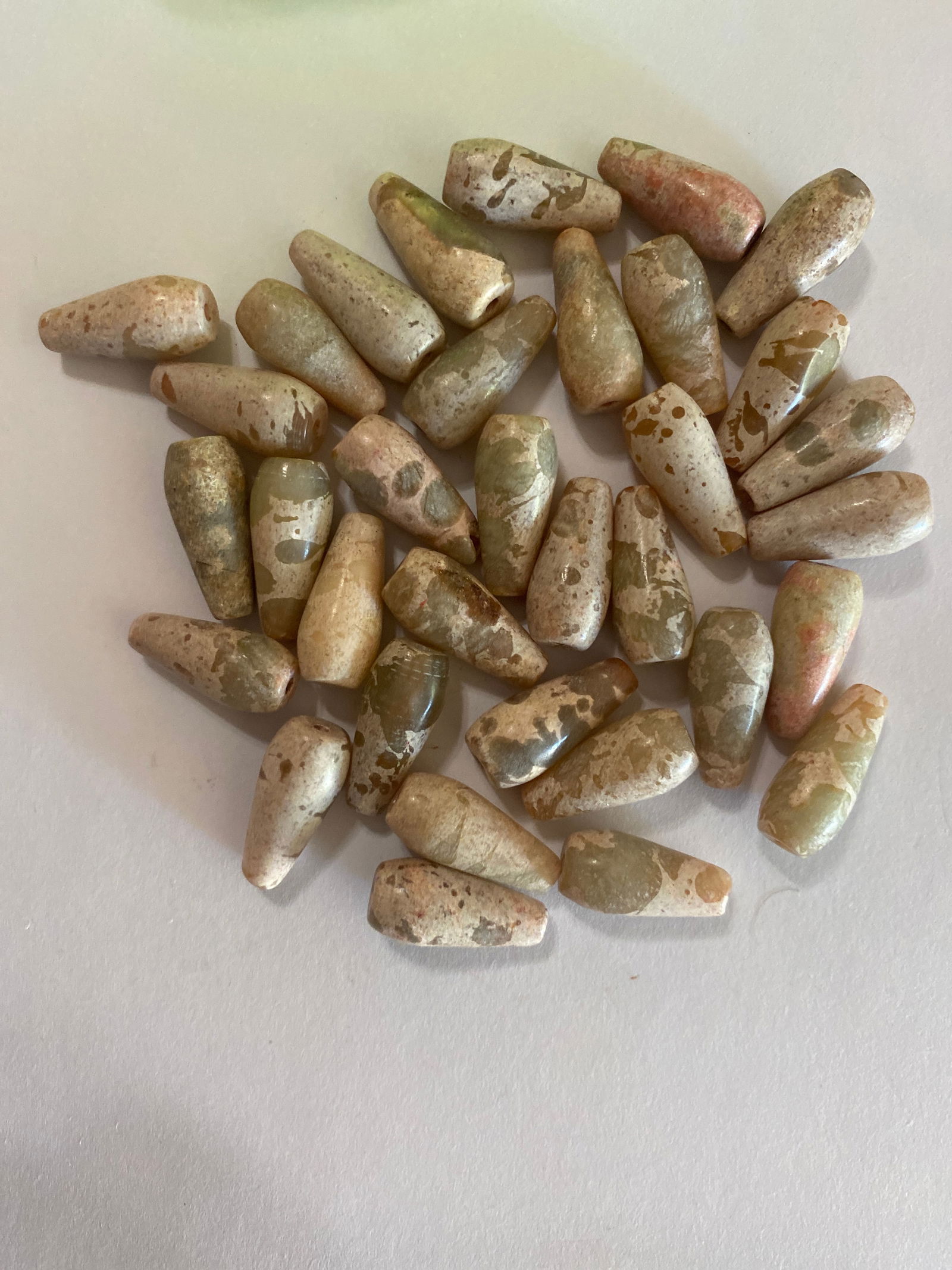 Ancient Chinese Tibetan jade stone beads (1 of 2)