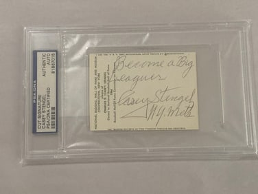 Casey Stengel Baseball HOF Autograph Signed PSA/DNA Slabbed