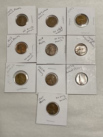 1950's Wheat Penny Lot (10)