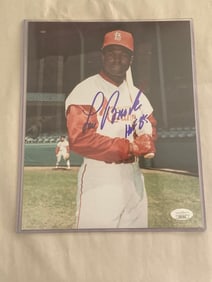 Lou Brock Autographed Photo PSA/DNA