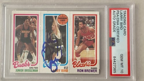 Larry Bird Signed Autographed Rookie Card PSA 10