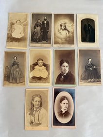 19th Century Cabinet Card and Tintype Photograph Lot (10)