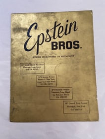 Epstein Brothers Kosher Deli Bronx Ny 1950's Menu