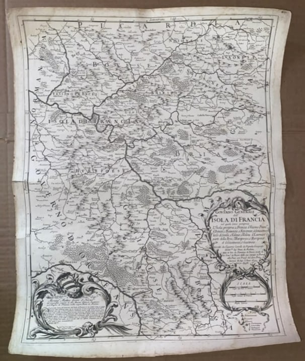 PARIS ÎLE-DE-FRANCE FRANCE 1692 CANTELLI DA VIGNOLA ANTIQUE MAP (1 of 4)