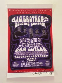 Grateful Dead Manager Sam Cutler Signed Concert Poster Artist Proof