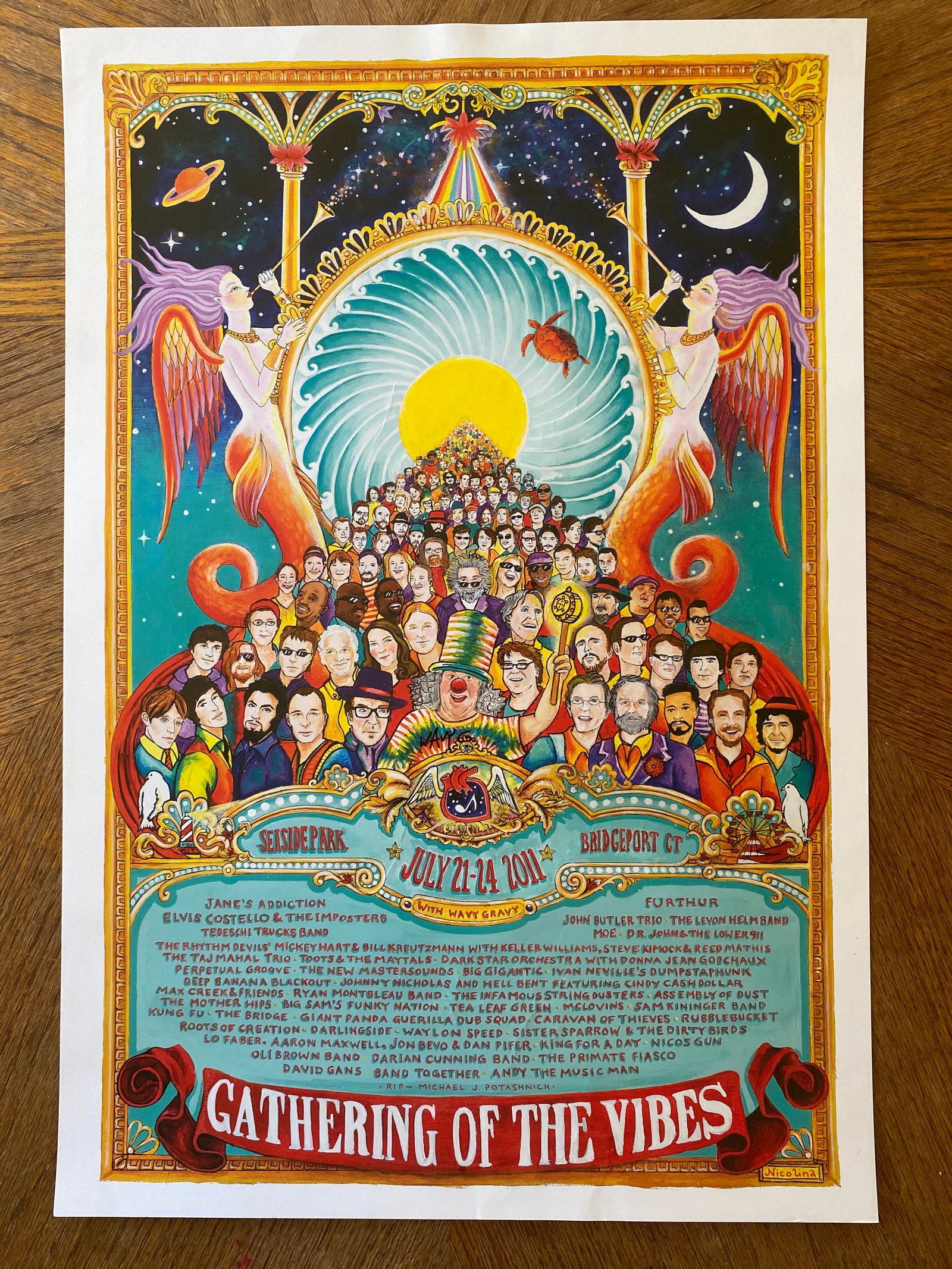 Wavy Gravy Signed 2011 Gathering of The Vibes Concert Poster (1 of 2)