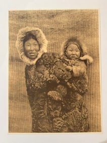 Edward S Curtis Native American Photograph  "Woman and Child NuniVak"