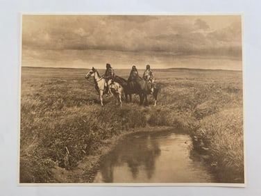 Edward S Curtis Native American Photograph "The Three Chiefs Piegan"