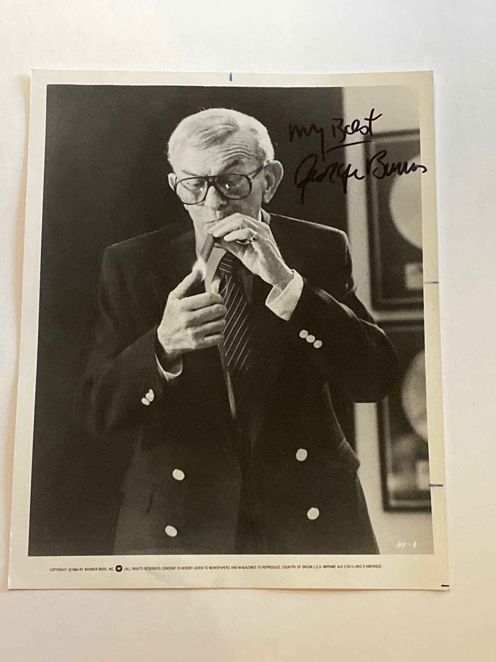 George Burns Autographed Oh God Movie Photo (1 of 2)