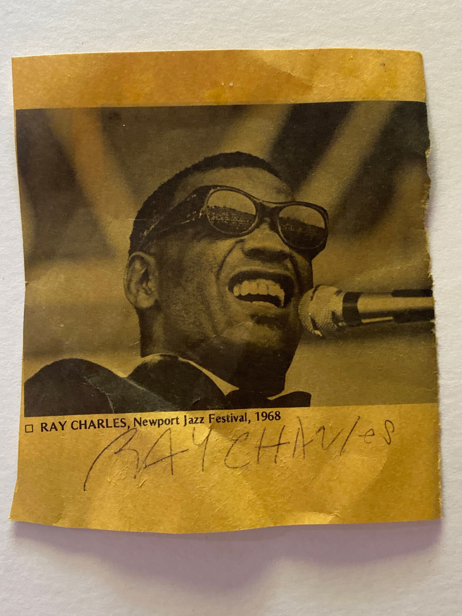 Ray Charles Autographed Program Page (1 of 1)
