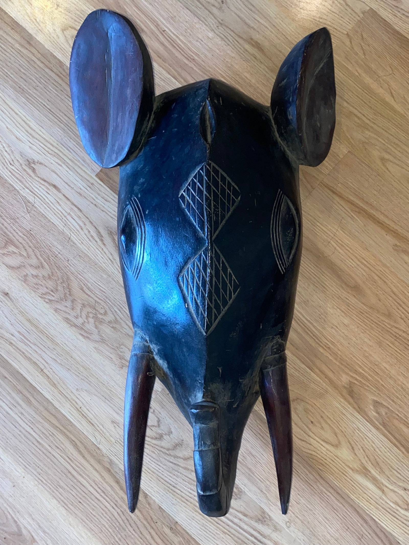 Early 20th Century Very Large Bali Wood Elephant Mask (1 of 3)