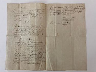 1844 hand written indenture contract