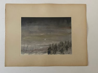 World War 2 German Army Water Color Print