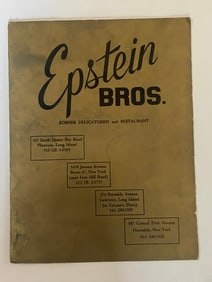 Vintage Epstein Brothers Deli Menu
