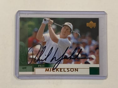 Phil Mickelson Autographed Golf Card