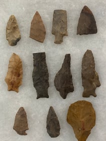 Ancient Native American Arrow Heads Spear Tips Knives Lot (11)
