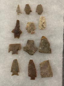 Ancient Native American Arrow Heads Spear Tips Knives Lot (12)