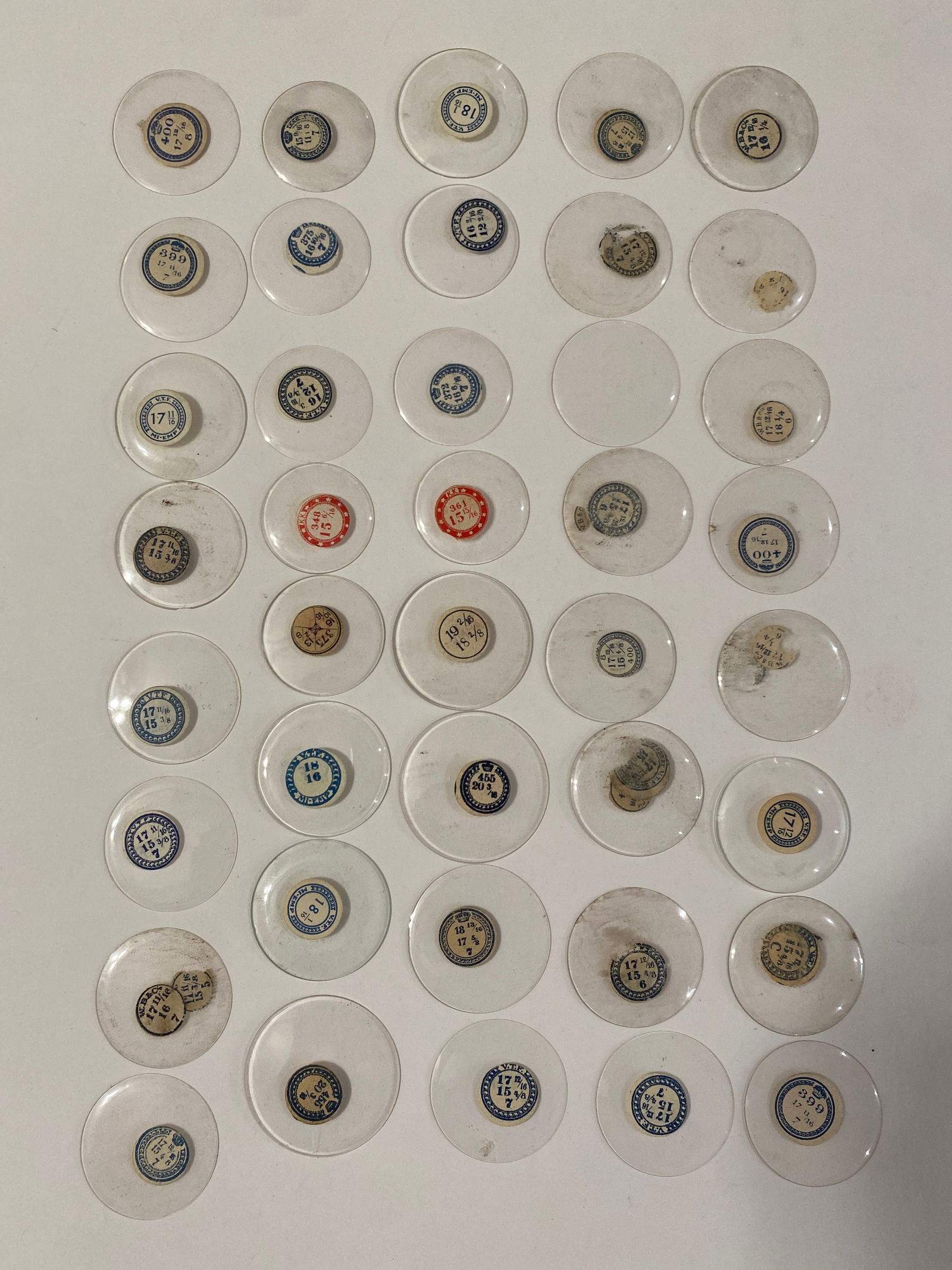 Antique Pocket Watch Replacement Crystals (40): Free of chips and scratches. Please see pics for size