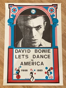 David Bowie 1983 Let's Dance Tour Poster 1st Printing Signed