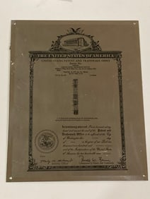 US Patent Metal Plaque
