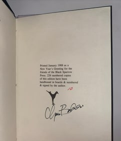 Charles Bukowski Signed A New Year's Greeting 1st Edition