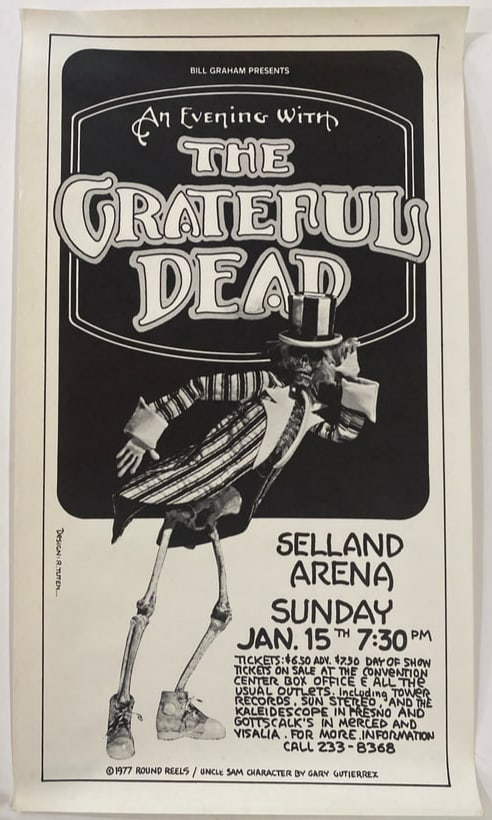 Grateful Dead 1977 Seland Arena Concert Poster (1 of 1)