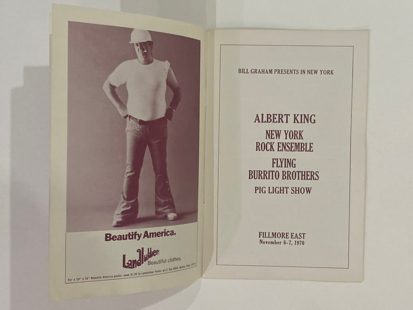 Albert King Flying Burrito Brothers 1970 Filmore East Program (1 of 3)