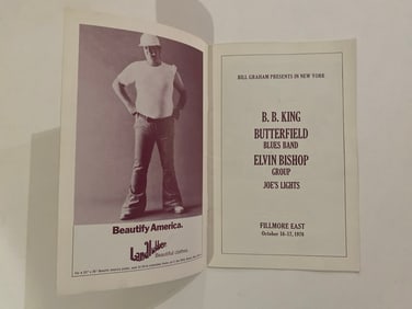 BB King Butterfield Band 1970 Filmore East Program