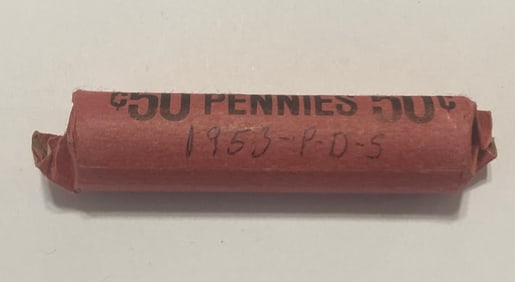 1953 PDS Unsearched Wheat Penny Roll