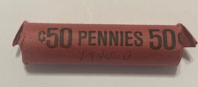1944D Unsearched Wheat Penny Roll