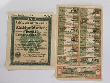 1922 German Anleihe Des Deutfchen Reichs