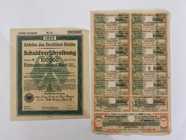 1922 German Anleihe Des Deutfchen Reichs