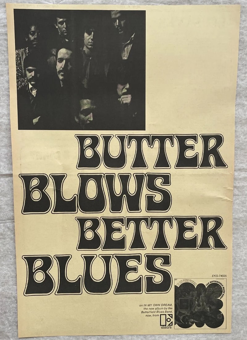 Paul Butterfield Blues Band 1968 Concert Poster 1st Printing (1 of 2)