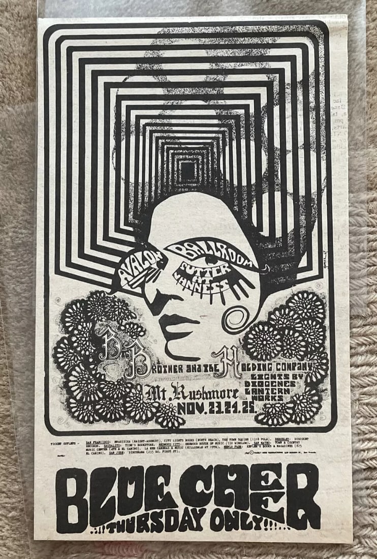 Janis Joplin Big Brother Blue Cheer 1967 Avalon Ballroom Poster (1 of 1)