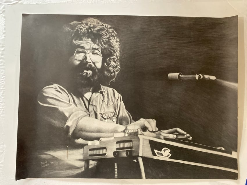 Jerry Garcia Rare 1981 Lenny Garcia Poster Drawing: This exceptionally rare Lenny Garcia poster is a must-have for any dedicated Jerry Garcia or Grateful Dead collector. Featuring a captivating design that highlights Garcia's iconic artistry and legacy