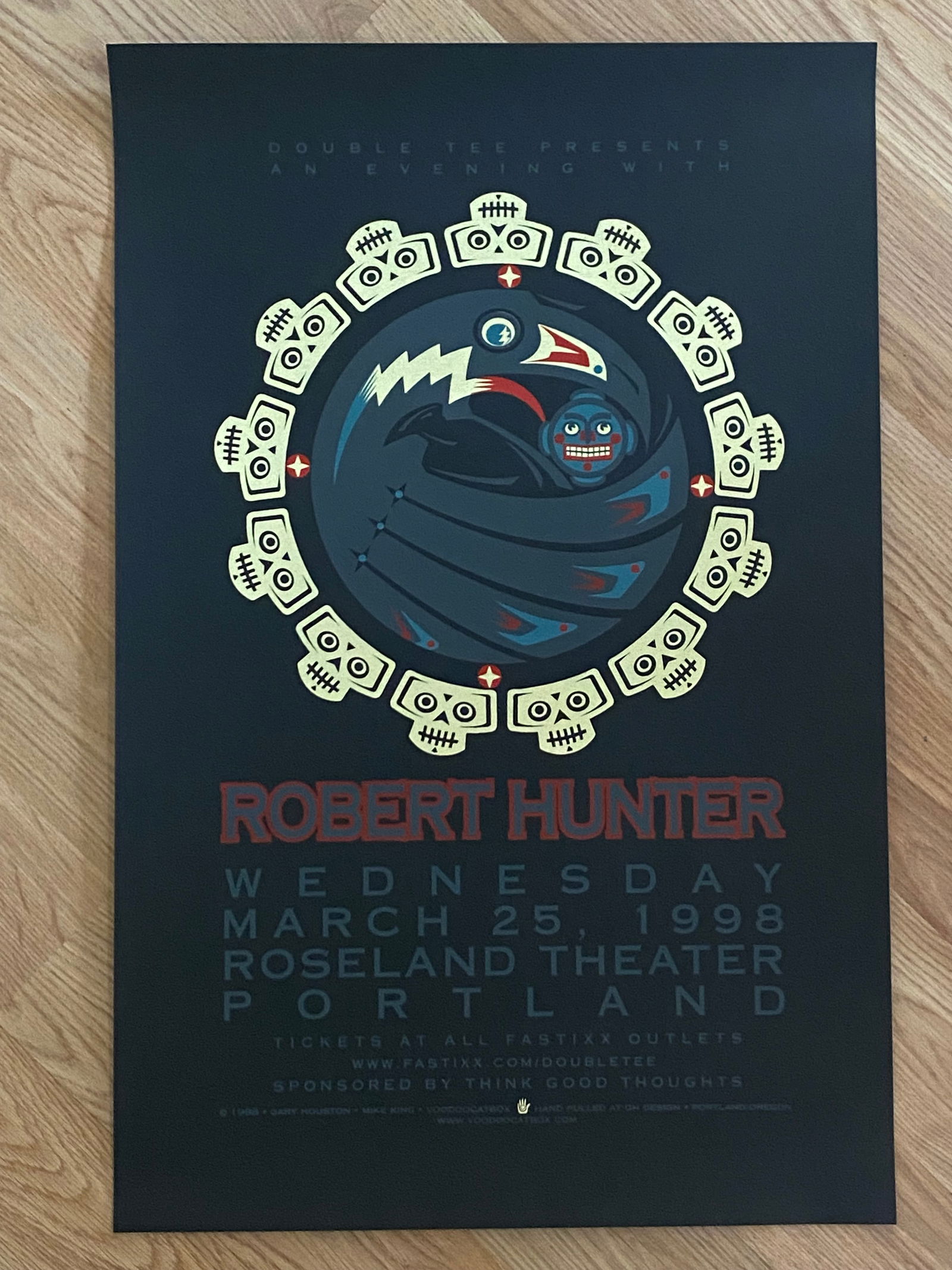 Robert Hunter 1998 Silkscreen Concert Poster 1st Printing (1 of 1)