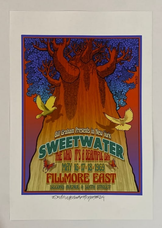The Who Sweetwater David Byrd Filmore East Concert Poster Artist Proof Signed (1 of 1)