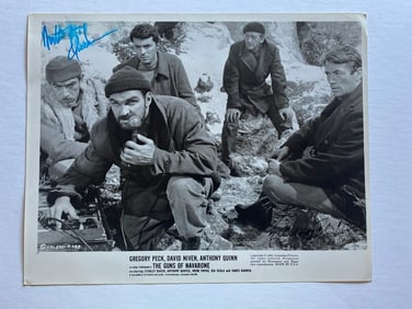 Gregory Peck Anthony Quinn Autographed Guns of Navarone Movie Photo
