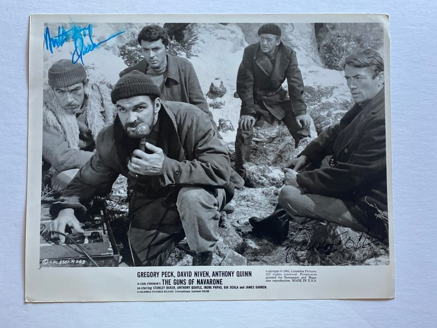 Gregory Peck Anthony Quinn Autographed Guns of Navarone Movie Photo (1 of 3)