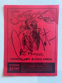 Carlos Santana Autographed Concert Flyer