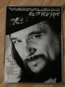 Waylon Jennings Inscribed Autographed Poster