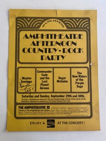 Waylon Jennings Autographed Concert Poster 1st Printing