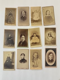 19th Century Cabinet Card CDV and Tin Type Photograph Lot (12)