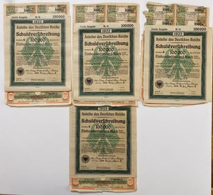 1923 German Anleihe Des Deutfchen Reichs Lot
