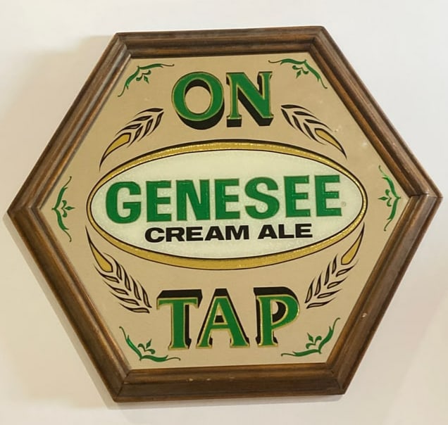 Genessee Cream Ale Rare 1970's Bar Tap Sign (1 of 2)