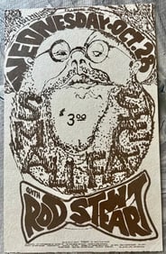 Rod Stewart 1970 Fillmore West Concert Poster