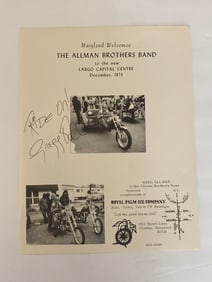 Greg Allman Autographed Biker Rally Flyer